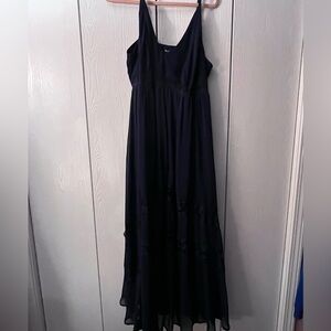 Torrid Navy Ruched Spaghetti Strap Maxi Dress